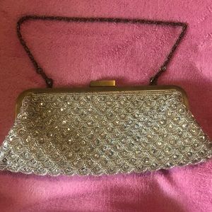 La Viola sequin beaded clutch purse